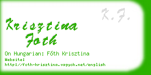 krisztina foth business card